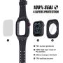 Tensea Waterproof for Apple Watch Case 44mm Series 5/4, Silicon Sports Band with Case and Screen Protector, IP68 Rugged Protective Armor Bumper for iWatch 44mm Series 4 5 (Black)