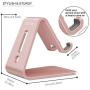 Cell Phone Stand, OMOTON [2 Pack] Phone Holder for Desk, Aluminum Mobile Phone Cradle Dock Compatible with All iPhone and Android Smartphone (Silver&Rose Gold)