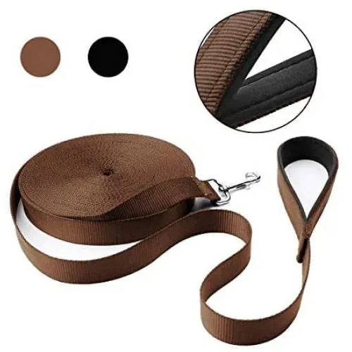 Hi Kiss 30ft 50ft 20feet Black Extra Long Line Training Dog Leash - for Large,Medium and Small Dogs - Long Lead - Great for Training, Play, Camping, or Backyard Hi Kiss 30ft 50ft 20feet Black Extra Long Line Training Dog Leash - for Large,Medium and Small Dogs - Long Lead - Great for Training, Play, Camping, or Backyard