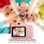 KUMUKA Kids Camera for Girls, 8.0MP Child Camera with 2.4 Inch Screen and 32GB Memory Card, Rechargeable Children Camcorder for Girls Boys Gift, Support Flashlight/Video Recording/Playback (Pink)