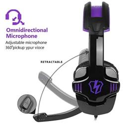 Geekria SADES SA-930 3.5MM Gaming Headsets with Mic and Volume-Control for Google Stadia, PS4, New Xbox One, Laptop, Tablet, PC, Mobile Phones, Noise Cancellation Stereo Music Headphone (Purple)