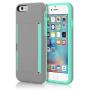 Incipio IPH-1185-GRYTEAL iPhone 6S Case, Stowaway [Kickstand][Credit Card] Wallet Cover fits Both Apple iPhone 6, iPhone 6S - Gray/Teal