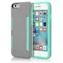 Incipio IPH-1185-GRYTEAL iPhone 6S Case, Stowaway [Kickstand][Credit Card] Wallet Cover fits Both Apple iPhone 6, iPhone 6S - Gray/Teal