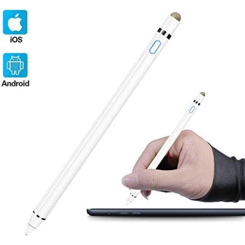 Active Stylus Pen Compatible with Apple iPad, Homagical 1.5mm Fine Point Digital Stylus Pen, Rechargeable Capacitive Digital Stylus for Touch Screen Devices (Glove &Pen Bag Included)