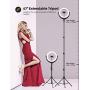 10 Selfie Ring Light 67 Tripod Stand - Lamicall LED Circle Halo Light with Cell Phone Holder for Live Stream/Makeup/YouTube Video Recording/Photography, ARO De Luz Compatible with All iPhones