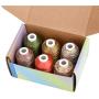 Simthread 6 Colors Polyester Variegated Embroidery Machine Thread 1100 Yards (1000M) for Decoration Babylock Singer Brother Janome Pfaff Husqvarna Embroidery and Sewing Machines - Festival Series