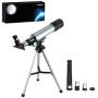 Telescope, Oumoda Travel Scope, 90 X Refractor Telescope, Astronomy Telescope Tabletop Nature Exploration Gifts Toys for Kids, Adults Sky Star Gazing, Birds Watching