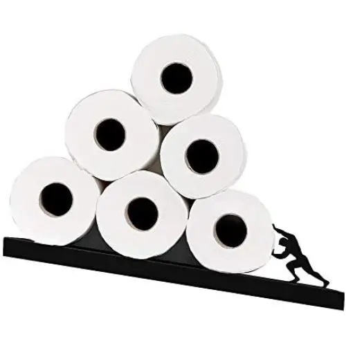 Toilet Paper Holder - Sisyphus Shelf for Toilet Paper Rolls - Bath Decor - Tilted Toilet Paper Rack - Bathroom Accessories - Black Toilet Paper Storage - Unique Tissue Paper Rolls Storage Toilet Paper Holder - Sisyphus Shelf for Toilet Paper Rolls - Bath Decor - Tilted Toilet Paper Rack - Bathroom Accessories - Black Toilet Paper Storage - Unique Tissue Paper Rolls Storage
