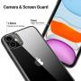 CASEKOO Crystal Clear Compatible with iPhone 11 Case, [Anti-Yellowing] Shockproof Protective Hybrid Phone Cases Slim Fit Cover for iPhone 11 (6.1 inch) 2019 - Matte Black