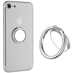 Phone Ring Stand Holder, ICEYA Smart Phone Mirror Finger Ring Holder 360°Rotation Case Ring Stand Grip Mount for iPhone 7/7 Plus, Galaxy S8/S8 Plus and Other Smartphones (Silver)