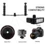 TELESIN Handheld Stabilizer Tray Handle Grip for GoPro Hero 8 Hero 7 Hero 6 Hero 5 Black Camera and Dome Port Waterproof Housing, Camera Brackets for DSLR and All LED Video Light Camcorder