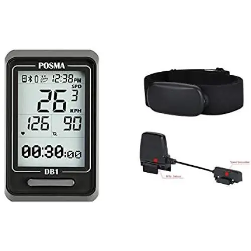 POSMA DB1 Bluetooth Cycling Bike Computer Dual Mode BCB30 Speed Cadence Sensor BHR30 Heart Rate Monitor Value Kit - Link with Smartphone iPhone POSMA DB1 Bluetooth Cycling Bike Computer Dual Mode BCB30 Speed Cadence Sensor BHR30 Heart Rate Monitor Value Kit - Link with Smartphone iPhone