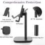 Cell Phone Stand,Adjustable Cell Phone Stand Holder and Desktop Stand Compatible for All Android All iPhone Samsung Phone Tablet Smartphone Stand Convenient Charging (Black) Cell Phone Stand,Adjustable Cell Phone Stand Holder and Desktop Stand Compatible for All Android All iPhone Samsung Phone Tablet Smartphone Stand Convenient Charging (Black)