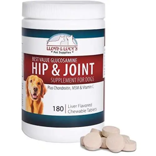 Best Value Glucosamine for Dogs Hip and Joint Supplement with Chondroitin MSM and Vitamin C, 60 or 180 Chewable Liver-Flavored Tablets Best Value Glucosamine for Dogs Hip and Joint Supplement with Chondroitin MSM and Vitamin C, 60 or 180 Chewable Liver-Flavored Tablets