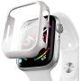 pzoz Compatible Apple Watch Series 5 / Series 4 Case with Screen Protector 44mm Accessories Slim Guard Thin Bumper Full Coverage Matte Hard Cover Defense Edge for Women Men New Gen GPS iWatch (White)