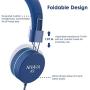 Nivava K9 Kids Headphones for Children Boys Girls Teens Wired 85dB Volume Limited Foldable Lightweight Stereo On Ear Headset for iPad Cellphones Computer MP3/4 Kindle Airplane School(Blue Mint Green)