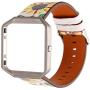 Women Flower Watch Strap for Fitbit Blaze Bands, Soft Leather Replacement Wristband Bracelet with Metal Frame for Fitbit Blaze Smart Fitness Watch