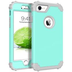 BENTOBEN iPhone 6S Case, iPhone 6 Case, 3 in 1 Heavy Duty Full Body Rugged Shockproof Hybrid 3 Layer Hybrid Hard Plastic Soft Rubber Bumper Protective Cases Cover for iPhone 6S/6 4.7-Inch, Mint Green