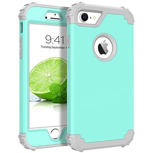 BENTOBEN iPhone 6S Case, iPhone 6 Case, 3 in 1 Heavy Duty Full Body Rugged Shockproof Hybrid 3 Layer Hybrid Hard Plastic Soft Rubber Bumper Protective Cases Cover for iPhone 6S/6 4.7-Inch, Mint Green