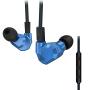 KZ ZS5 Earphones 2DD+2BA Audio Hybrid in Ear Earphone WishLotus Noise Canceling Ear Buds HiFi with Replacement Earphone Cable Wired Headphone (Blue with Mic)