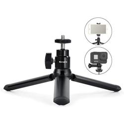 Metal Mini Tripod + Ball Head Mount, with 1/4 Inch Screw Desktop Tabletop Stand Tripod Mount for Smooth 4, Osmo Mobile, Vimble 2, Gimbal Handle Grip Stabilizer and All Cameras - 2864