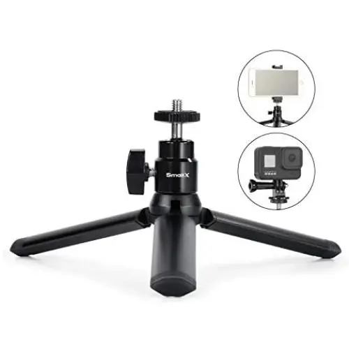 Metal Mini Tripod + Ball Head Mount, with 1/4 Inch Screw Desktop Tabletop Stand Tripod Mount for Smooth 4, Osmo Mobile, Vimble 2, Gimbal Handle Grip Stabilizer and All Cameras - 2864 Metal Mini Tripod + Ball Head Mount, with 1/4 Inch Screw Desktop Tabletop Stand Tripod Mount for Smooth 4, Osmo Mobile, Vimble 2, Gimbal Handle Grip Stabilizer and All Cameras - 2864