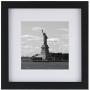 ONE WALL Tempered Glass 1PCS 8x8 Picture Frame with Mats for 5x5, 4x4 Photo, Black Wood Frame for Wall and Tabletop - Mounting Hardware Included