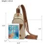 Canvas Sling Bag Small Crossbody Backpack Shoulder Casual Daypack Rucksack for Men Women Outdoor Cycling Hiking Travel