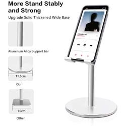 SLEYE Cell Phone Holder Tablet Stand Height and Angle Adjustable Desktop Phone Stand Sturdy All Aluminum Alloy Universal Phone Holder for Desk Compatible with 4"-10.5" Phones/iPad/Kindle/Tablet