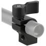CAMVATE 15mm Single Rod Clamp with Two 1/4"-20 Screw Hole for Camera DSLR Rail System(Black)