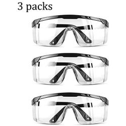 NiSotieb 3 Packs Anti Fog Safety Glasses Over Glasses Fashion Glasses Protective Safety Goggles Perfect Eye Protection for Sport/Workplace/Office/Outdoor