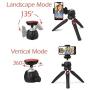Polarduck Mini Tripod, Cell Phone Tripod, Tabletop Holder Tripod Stand for iPhone/Camera/DLSR/Android Smartphone/Projector with Universal Phone Mount & GoPro Mount, Fully Adjustable Angle & Rotation