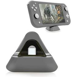 Charging Stand for Nintendo Switch Lite and Nintendo Switch,Portable Charging Dock Station for Switch Lite with Input Port Type-C（Grey）