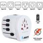 Safest World Travel Adapter Grounded by Orei 3 Prong Plug for Laptop, Chargers, USB Device, Cell Phones - M8 Plus