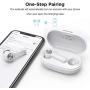 Wireless Earbuds, Letsfit Bluetooth 5.0 Headphones TWS Stereo Touch Control Earbuds with Charging Case, IPX5 Waterproof in-Ear Sport Earphones with Mic for Running Gym Workout White