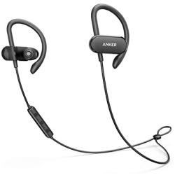 [Upgraded] Anker Soundbuds Curve Wireless Headphones, 18H Battery, IPX7 Waterproof Bluetooth Headphones, Bluetooth 5.0, Built in Mic and Carry Pouch, SweatGuard Technology for Workout, Gym, Running