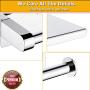 Waydeli Toilet Paper Holder with Shelf, SUS304 Stainless Steel Toilet Paper Roll Holder, Adhesive No Drilling or Wall-Mounted with Screws, Polished Chrome