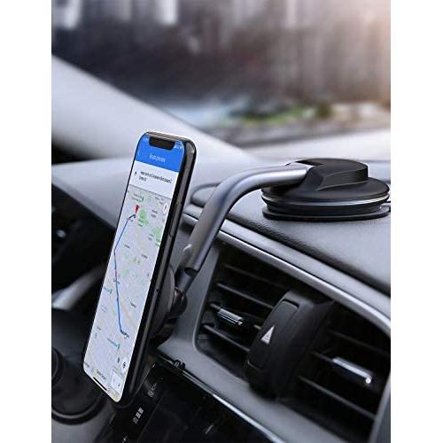 AUKEY Car Phone Mount 360 Degree Rotation Dashboard Magnetic Cell Phone Holder for Car Compatible with iPhone 11 Pro Max / 11 / XS Max/XS / 8/7, Samsung Galaxy S10+, Google Pixel 3 XL, and More