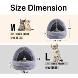 WESTERN HOME WH Cat Bed for Indoor Cats Large, Pet Tent Soft Cave Bed for Dogs and Small Cats, 2 in 1 Machine Washable Cat Beds, Super Soft Pet Supplies, Anti-Slip & Water-Resistant Bottom