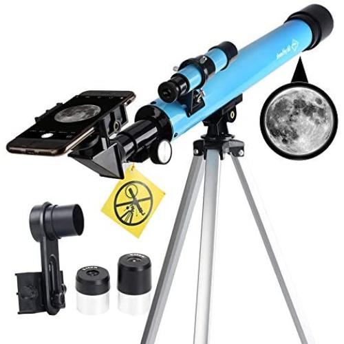 Kids Telescope AZ50600 for Beginners-Refractor Telescope with Adjustable Tripod & Smartphone Adapter & Finder Scope- Portable Travel Telescope Perfect for Kids Children Teens