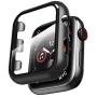 Smiling Case for Apple Watch Series 3 & Series 2 38mm with Buit in Tempered Glass Screen Protector- All Around Hard PC Protective Case High Definition Clear Ultra-Thin Cover (Black, 38mm)