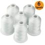 Simthread 6 Polyester White Machine Embroidery Threads 1000M(1100Yards) for Brother, Babylock, Janome, Pfaff, Singer, Bernina and Other Home Machines (White)