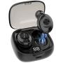 Muzzai Wireless Earbuds, Mini Bluetooth 5.0 Earphones with Charging Case,Playtime 16H IPX5 Waterproof, in-Ear Built-in Mic Headset Deep Bass Stereo for Sport Running, Black