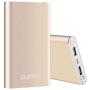 Power Bank 10000mAh with Flashliight Safe Metal Case Small Size Portable Charger Quick Charge Smart Phone iPhone iPad Samsung Galaxy LG (Gold)