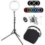 AW 13" Dimmable LED Ring Light RGB with Tripod Stand Ball Head Phone Holder Remote for Photo Makeup Video 6500K AW 13" Dimmable LED Ring Light RGB with Tripod Stand Ball Head Phone Holder Remote for Photo Makeup Video 6500K