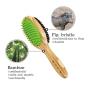 Dog Bathing Brush, Dog Shampoo Brush for Massage Dog Scrubber Cat Brushes for Grooming with Pin & Bristle, Natural Bamboo