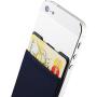 Sinjimoru Credit Card Holder for Back of Phone, Adhesive Phone Card Wallet Stick-on Cell Phone Sleeve Pocket for iPhone Case. Sinji Pouch Basic 2, Navy