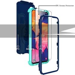 lovpec Galaxy A10e Case with Soft TPU Screen Protector, Ring Magnetic Holder Kickstand Shockproof Protective Phone Cover Case for Samsung Galaxy A10e 5.8 inches (Navy)
