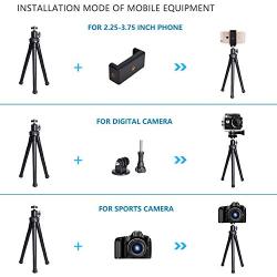 Phone Tripod,Portable and Flexible Phone Tripod Stand with Wireless Remote and Cell Phone Tripod,Compatible with iPhone/Android Phone,Camera,Sports Camera GoPro