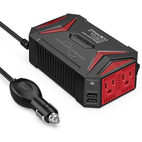 BESTEK 300Watt Pure Sine Wave Power Inverter Car Adapter DC 12V to AC 110V with 4.2A Dual Smart USB Ports